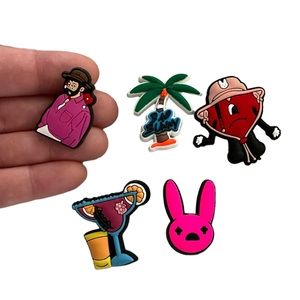 Bad Bunny shoe/croc charm 5 piece bundle NEW music artist trending unisex